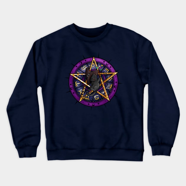 The Witches Cat Crewneck Sweatshirt by Marlopoly